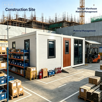 Maison conteneur extensible et respirante de 20 pieds, à double aile, pliable, modulaire, portable, pour chantier de construction, bâtiment préfabriqué personnalisé