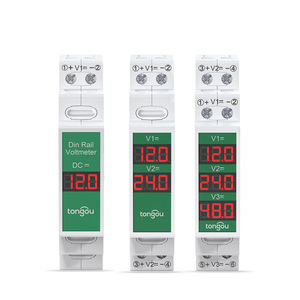 เครื่องวัดแรงดันไฟฟ้ากระแสตรง DC11V-310V จอแสดงผลดิจิตอล LED อัจฉริยะ โวลต์มิเตอร์แบบติดราง M246 - Product Image 1