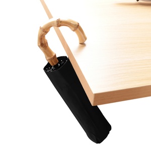 Professional Eco Friendly Folding Umbrella Bamboo Handle Compact Travel Umbrella Rain Protection - Product Image 6