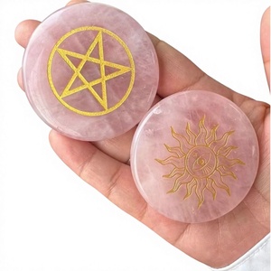 Best Quality Bulk Natural Rose Quartz Oval Polished 2 Inch Crystal <b>Tea</b> <b>Coaster</b> Feng Shui Chakra Energy Healing Stone Home Decor - Product Image 1