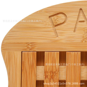 Planche à pain en bambou Chenlong 34x26x2cm avec plateau à miettes pour couper les baguettes - Product Image 4