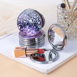 Custom Double Side Watercolor Travel Cosmetic Hand <b>Mirror</b> Cute Folding Pocket <b>Compact</b> Mini <b>Mirror</b> for Makeup - Product Image 5
