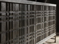 Buffet haut de gamme pour appartement familial, meuble d'intérieur moderne en bois gravé