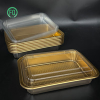 Boîtes en plastique PET jetables de qualité alimentaire avec couvercle pour emballage de bento, de viande, de collations, livraison et plats à emporter