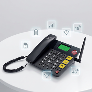 <span class=keywords><strong>Téléphone</strong></span> <span class=keywords><strong>fixe</strong></span> sans fil 4G JIMI avec double SIM, écran 2,4 pouces, batterie 1000 mAh, WiFi/SMS/Support - Product Image 1