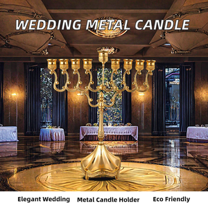 Candelabro Metálico Ecológico de Nueve Brazos con Serigrafía para Decoraciones Festivas de Boda y Decoración del Hogar MN04 - Product Image 2