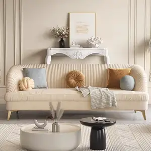 舒适美式天鹅绒客厅家具现代休闲沙发沙发绒布多功能沙发