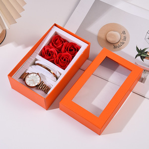 Coffret <span class=keywords><strong>Cadeau</strong></span> Rigide en Carton <span class=keywords><strong>pour</strong></span> Montre, Bracelet et Collier avec Fenêtre Transparente – Idéal <span class=keywords><strong>pour</strong></span> <span class=keywords><strong>Anniversaire</strong></span>, Portable - Product Image 2