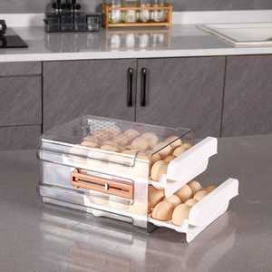 Organizador de Huevos Transparente de PET, Contenedor con Cajones Antideslizantes para Refrigerador, Caja de Almacenamiento de Alimentos Multicapa - Product Image 3