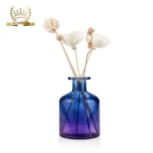 Flacon diffuseur en verre d'arôme et d'huile de parfum, Design personnalisé vide avec bâtons en rotin, bouteille décorative en liège, 50 ml