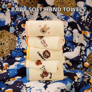 5 Toallas de Mano Cuadradas para Niños, de Felpa de Coral, Secado Rápido, con Estampado Animal, Gruesas, Suaves y Absorbentes - Product Image 4