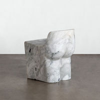 Pierre de marbre naturelle sculptée pour meuble de support poli, table d'appoint, table de chevet, design moderne, salle de bain, salon