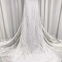 Spot paillettes dentelle mousseline de soie rayé maille bas robe tissu africain dentelle rayé paillettes tissu pour femmes robe