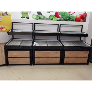 Contro la parete scaffali di frutta e verdura verde scaffale supermercato grande capacità frutta verdura scaffali - Product Image 1