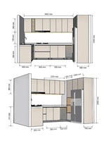 Meubles de cuisine modulaires en bois massif avec tiroirs, écologiques, unités standard, pour chargement en conteneur d'exportation en vrac, style Shaker bleu