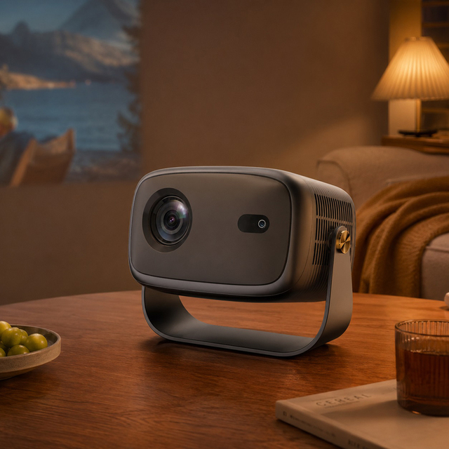 B22 Smart Projector with Wifi 6 and Bluetooth5 Portable Projector Android 12 200ASIN Lumens Small Projector for Bedroom Movie