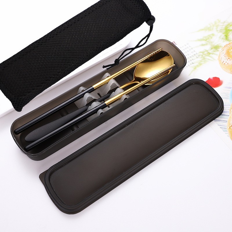 [Two-Piece Set] Golden + Black + Black Box Black Bag
