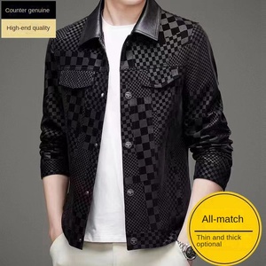 <span class=keywords><strong>Veste</strong></span> décontractée homme automne-hiver en velours véritable à carreaux, col à revers, respirante, épaisse, élégante et tendance - Product Image 3