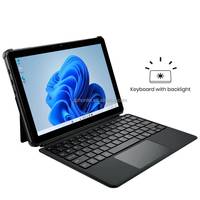 Tablet 2-in-1 baru dengan layar sentuh 10,1 inci, prosesor Intel Core M3 8100Y dual-core, bodi logam kelas bisnis, Windows 11, dan keyboard.