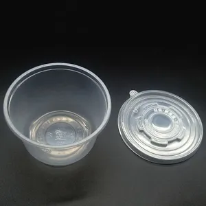 带盖子的一次性塑料微波圆形塑料汤碗