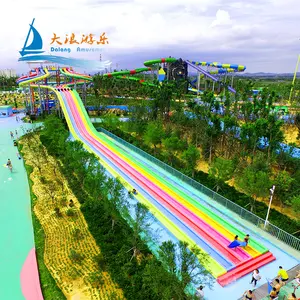 Dalang eğlence su parkı renkli su yolculuğu tatil otel için düşen havuz ile fiberglas su kaydırağı