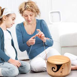 Organisateur <span class=keywords><strong>de</strong></span> fil à tricoter en gros à faire soi-même, écologique, en <span class=keywords><strong>bois</strong></span>, bol à <span class=keywords><strong>laine</strong></span> pour le tricot et le crochet avec couvercle - Product Image 3