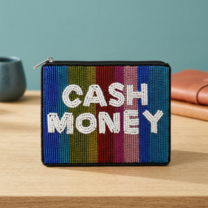 Custom Colorful Stripe Beaded <b>Coin</b> <b>Purse</b> Cash Graphic Travel Wallet Handmade Gift OEM ODM Women's 5 Inch Mini - Product Image 4