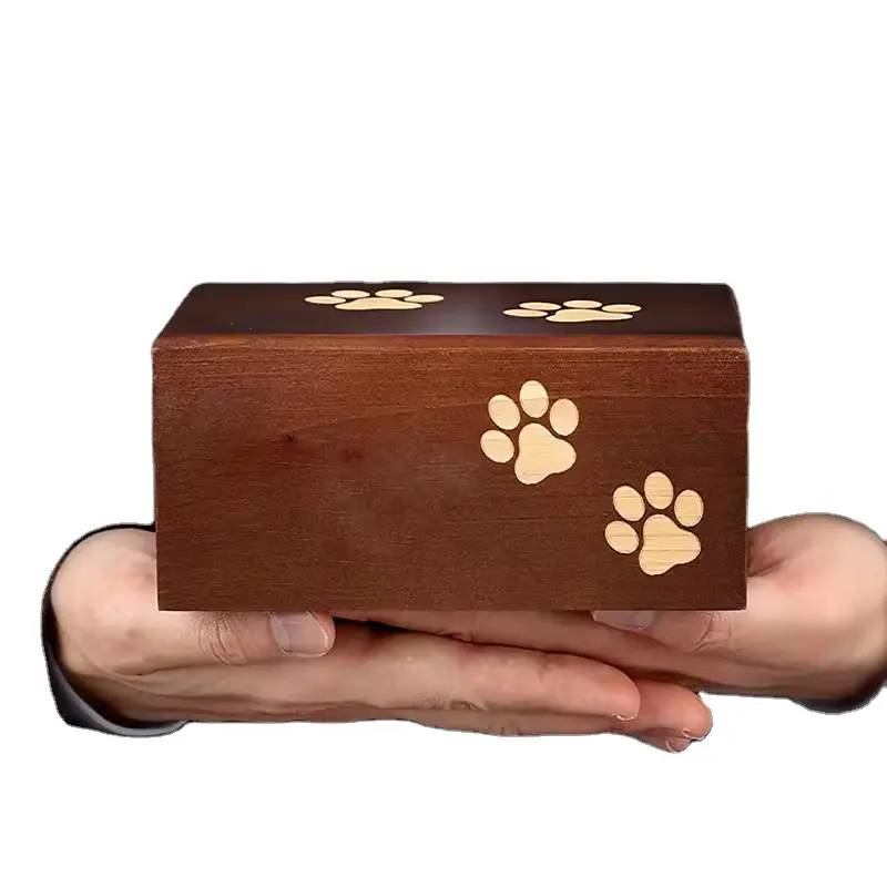 Wooden animal pet with photo frame urn cat and dog coffin funeral memorial solid wood life box sacrificial urns