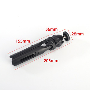 Mini trépied pour appareil photo, téléphone, projecteur, support pliable de 205mm de longueur avec pince réglable, matériau ABS noir et rouge - Product Image 1
