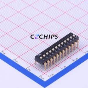 DSIC12LH-P DIP Switch Through hole Component (THT) Switch Flat Toggle, Raised Type Single Pole Single Throw 12 PC Pin - Product Image 1