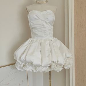 Di alta qualità Sexy senza spalline abito da fiore soffice abito bianco squisito <span class=keywords><strong>abbigliamento</strong></span> da <span class=keywords><strong>donna</strong></span> all'ingrosso - Product Image 4