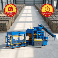 Usine de blocs de béton entièrement automatique QT12-15 |   Stabilité du poids 11T |   Machine à briques Siemens à moteur et boîte de vitesses, grande capacité