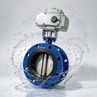 Vanne papillon électrique à bride D941X, joint souple en caoutchouc, corps en fonte ductile pour le traitement de l'eau et le CVC
