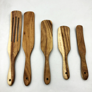 Lot de 5 Spurtles en Bois Personnalisés en Gros – Accessoires de Cuisine en Acacia, Bambou, Hêtre, Teck – Ustensiles, Outils, Support pour Cuillères et Repose-Bol - Product Image 2