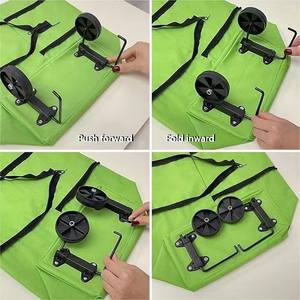 Bolsa de carrito de compras plegable con ruedas, bolsa de mano de tela reutilizable grande, bolsas de tela ecológica, bolsa de carrito de supermercado - Product Image 4