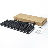 Clavier mécanique de jeu de taille standard avec 87 touches filaires, interrupteurs Cherry MX Blue personnalisés, rétroéclairage RVB, interface USB, touches programmables