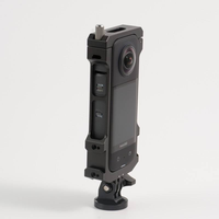 Boîtier de protection en alliage d'aluminium OEM pour caméra VR Insta360, cage de montage pour Insta360 One X3 avec griffe porte-accessoire pour 2 micros Rode