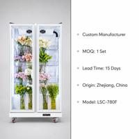 Vitrine réfrigérée verticale pour fleurs avec porte vitrée, pour fleuriste, taille et couleur personnalisables, économe en énergie, température unique numérique