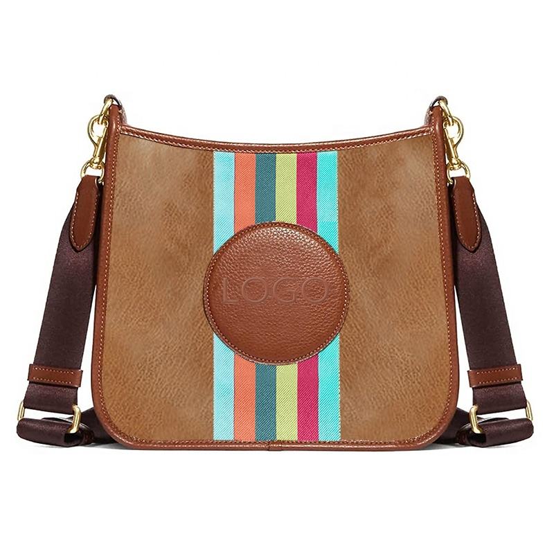 Designer Custom Multicolor Stripes Vegan Leather Bag Guitar Strap