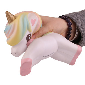Unicorn <b>Squishy</b> Toy Pu Foam Stress Relief Fidget Toy For Kids Age 2 To 4 Years Unisex - Product Image 2