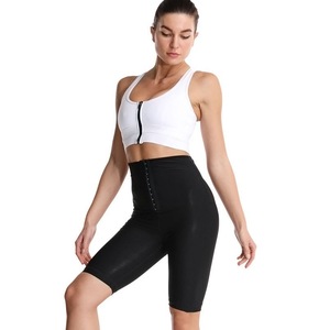 High Waisted Button <b>Down</b> Sports Tights Five Point <b>Pants</b> Running Sweat Inducing Yoga Leggings Black MLXL - Product Image 5