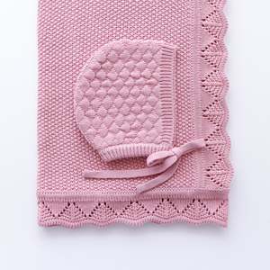 Gots認定プライベートラベルニット無地染色オーガニックコットンニットベビーブランケット - Product Image 4