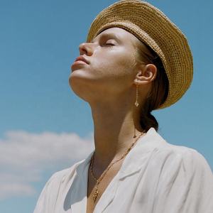 Milskye lusso delicato in 925 gioielli in argento sterling 18k placcato oro <span class=keywords><strong>Inka</strong></span> catena rettangolare ciondolo orecchini pendenti lunghi da donna - Product Image 3