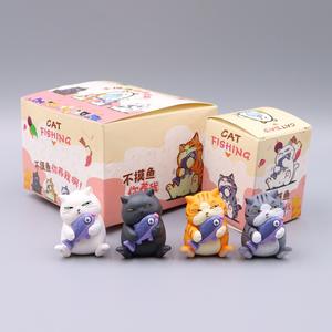 <span class=keywords><strong>Jouet</strong></span> d'art en vinyle plastique tendance, figurine chat mignon mangeant du poisson, boîte mystère surprise, jouets en capsule, vente en gros en vrac pour distributeur automatique - Product Image 2
