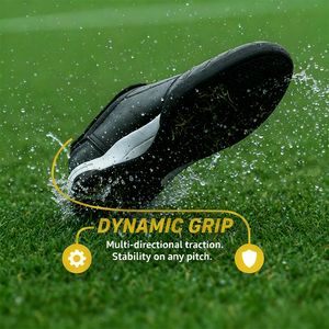 Chaussures de football noires personnalisables de haute qualité avec logo/taille personnalisés, <span class=keywords><strong>crampons</strong></span> de football pour l'entraînement avec matériau en caoutchouc - Product Image 4