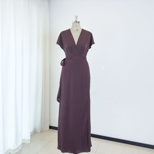 Abbigliamento per adolescenti firmato abito nero avvolgente personalizzato da donna abiti da sera con maniche <span class=keywords><strong>vestaglia</strong></span> per damigella d'onore - Product Image 5
