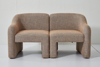 Fauteuil en tissu texturé marron contemporain Chaise de loisirs minimaliste et élégante avec revêtement moderne Caractéristiques
