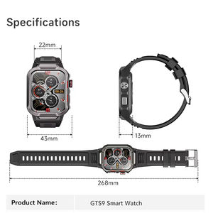 Montre connectée <span class=keywords><strong>AEGIS</strong></span> GTS9 multifonctionnelle avec moniteur de santé, appels sans fil, silicone naturel, suivi d'activité physique intelligent avec assistant vocal - Product Image 4