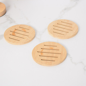 <b>Round</b> Bamboo Pot Mat Natural Wood Color Heat Resistant Kitchen <b>Placemat</b> For Casserole Dish Use - Product Image 4