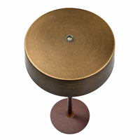 Lampe de table tactile de luxe, moderne, en métal brun, rechargeable sans fil, LED, lumière d'ambiance à intensité variable pour restaurant, chevet